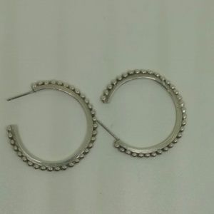 Vintage Mexico Sterling Silver Hoop Earrings HOB
